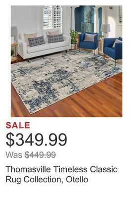 Costco Thomasville timeless classic rug collection, otello offer