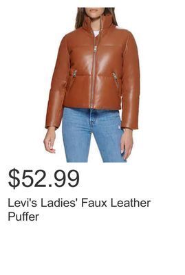 Costco Levi's ladies' faux leather puffer offer