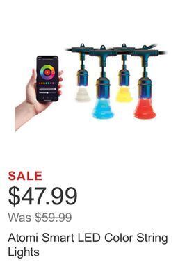 Costco Atomi smart led color string lights offer