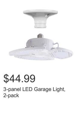 Costco 3-panel led garage light, 2-pack offer