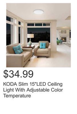 Costco Koda slim 15"led ceiling light with adjustable color temperature offer