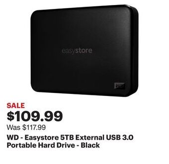 Best Buy Wd - easystore 5tb external usb 3.0 portable hard drive - black offer