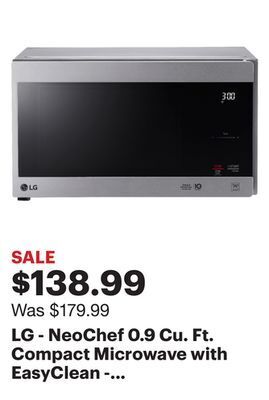 Best Buy Lg - neochef 0.9 cu. ft. compact microwave with easyclean - stainless steel offer