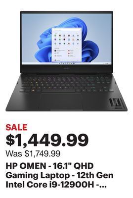 Best Buy Hp omen - 16.1" qhd gaming laptop - 12th gen intel core i9-12900h - 16gb memory - nvidia geforce rtx 3060 laptop gpu - 1tb ss offer