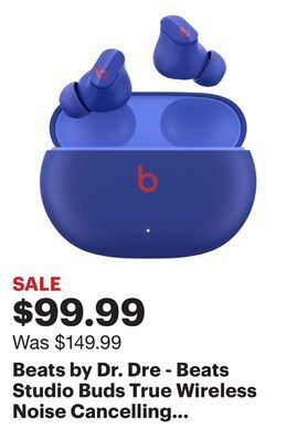 Best Buy Beats by dr. dre - beats studio buds true wireless noise cancelling earbuds - ocean blue offer