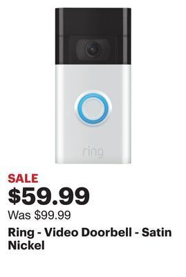 Best Buy Ring - video doorbell - satin nickel offer