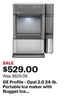 Best Buy Ge profile - opal 2.0 24-lb. portable ice maker with nugget ice production, side tank and built-in wifi - stainless steel offer