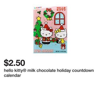Five Below Hello kitty® milk chocolate holiday countdown calendar offer