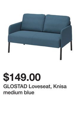 Ikea Glostad loveseat, knisa medium blue offer