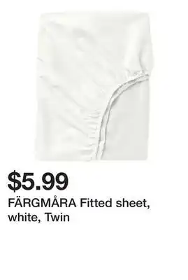 Ikea Färgmåra fitted sheet, white, twin offer