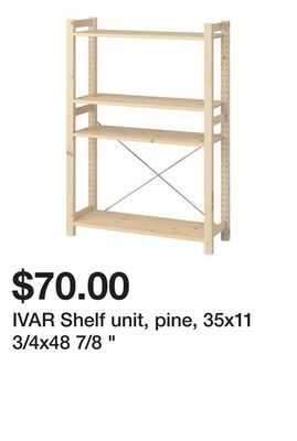 Ikea Ivar shelf unit, pine, 35x11 3/4x48 7/8 " offer