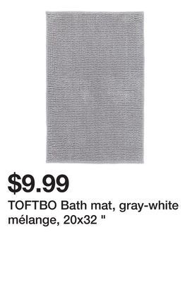 Ikea Toftbo bath mat, gray-white mélange, 20x32 " offer