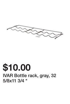 Ikea Ivar bottle rack, gray, 32 5/8x11 3/4 " offer