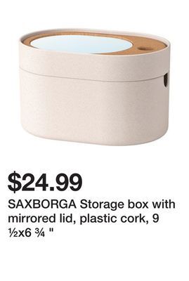 Ikea Saxborga storage box with mirrored lid, plastic cork, 9 ½x6 ¾ " offer