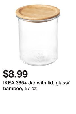 Ikea Ikea 365+ jar with lid, glass/bamboo, 57 oz offer