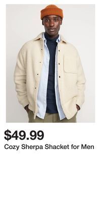 Old Navy Cozy sherpa shacket for men offer