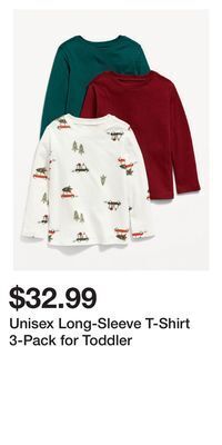 Old Navy Unisex long-sleeve t-shirt 3-pack for toddler offer