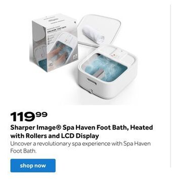Bed Bath & Beyond Sharper image® spa haven foot bath, heated with rollers and lcd display offer