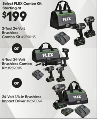 Lowe's 2-Tool 24 Volt Brushless Combo Kit offer