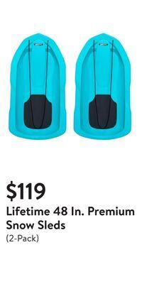 Walmart Lifetime 48 in. premium snow sleds offer
