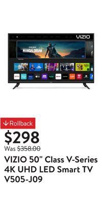 Walmart Vizio 50" class v-series 4k uhd led smart tv v505-j09 offer