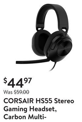 Walmart Corsair hs55 stereo gaming headset, carbon multi-platform compatible with most devices, including pc, mac, ps5/ps4, xbox seri offer