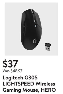 Walmart Logitech g305 lightspeed wireless gaming mouse, hero sensor, 12,000 dpi, lightweight, 6 programmable buttons, 250h battery, o offer