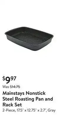 Walmart Mainstays nonstick steel roasting pan and rack set offer