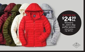 JC Penney Women's st. john's bay puffer jackets offer