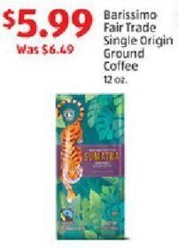 Aldi Barissimo Fair Trade Single Origin Ground Coffee 12 oz. offer
