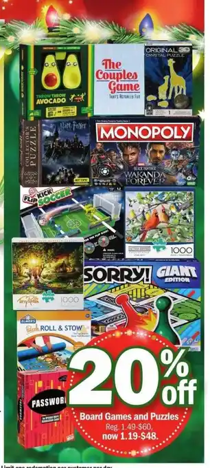 Meijer Board Games and Puzzles offer