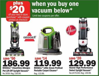 Meijer Bissell CleanView Allergen Pet Lift-Off Upright Vacuum offer