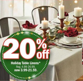 Meijer Holiday Table Linens offer