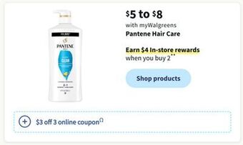 Walgreens Pantene hair care offer