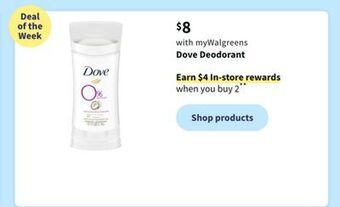 Walgreens Dove deodorant offer