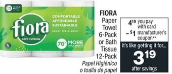 CVS Fiora paper towel 6-pack or bath tissue 12-pack offer