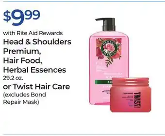 Rite Aid Head & shoulders premium, hair food, herbal essences or twist hair care offer