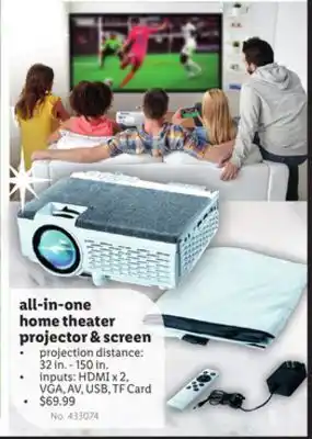 Lidl All-in-one home theater projector & screen offer