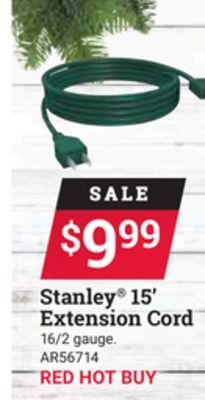 Ace Hardware Stanley® 15' extension cord offer