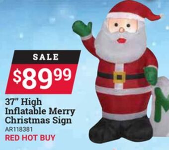 Ace Hardware 37" high inlatable merry christmas sign offer