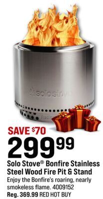 Ace Hardware Solo stove® bonfire stainless steel wood fire pit & stand offer