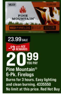 Ace Hardware Pine mountain® 6-pk. firelogs offer