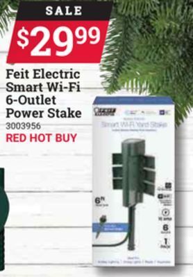 Ace Hardware Feit electric smart wi-fi 6-outlet power stake offer