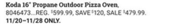 Ace Hardware Koda 16" propane outdoor pizza oven offer