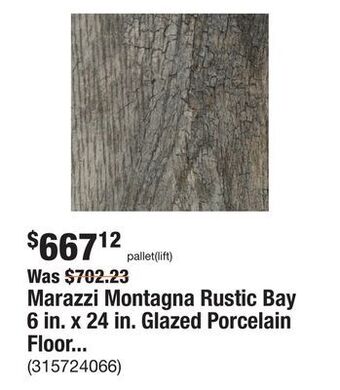 The Home Depot Marazzi montagna rustic bay 6 in. x 24 in. glazed porcelain floor and wall tile (392.31 sq. ft./pallet) offer