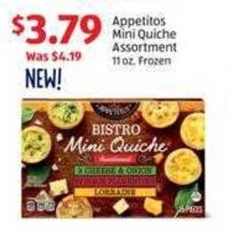 Aldi Appetitos Mini Quiche Assortment 11 oz. frozen offer