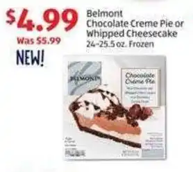 Aldi Belmont Chocolate Creme Pie or Whipped Cheesecake 24-25.5 oz. offer