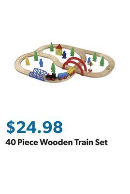 Sam's Club 40 piece wooden train set offer