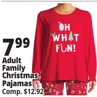 Ocean State Job Lot Adult family christmas pajamas offer