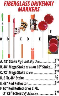 Ocean State Job Lot Driveway markers offer
